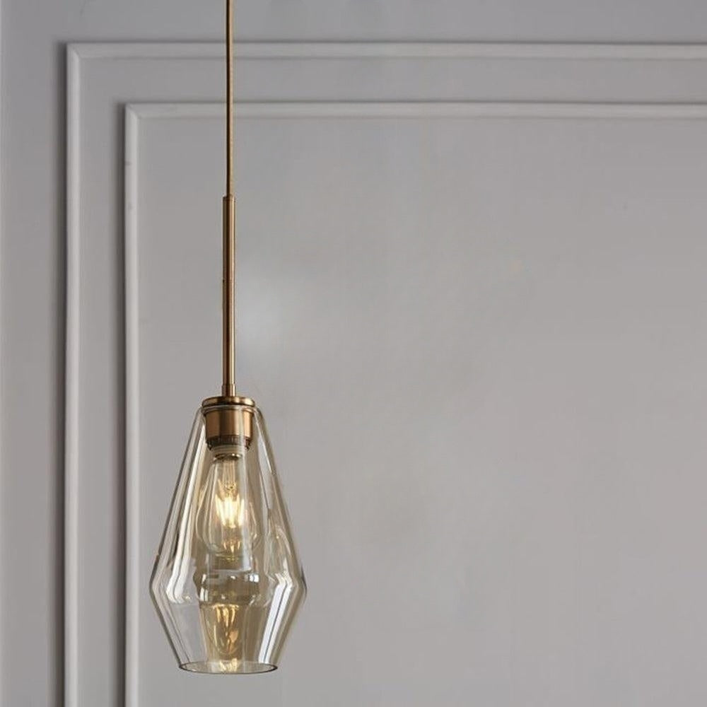 Hailie Pendant Light Clear Glass, Clear/Amber, Bedroom