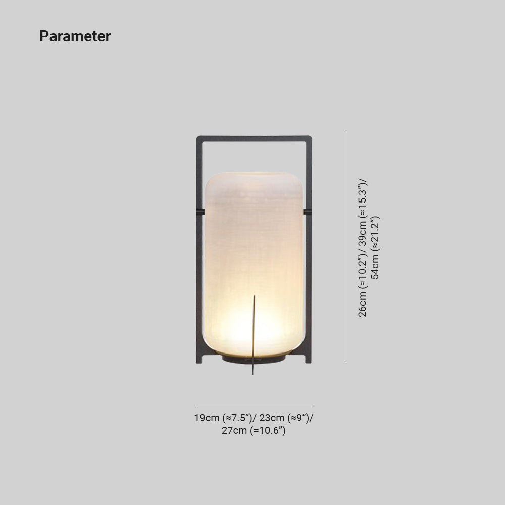 Pena Minimalist Cylinder Glass/Acrylic Outdoor Floor Lamp, White