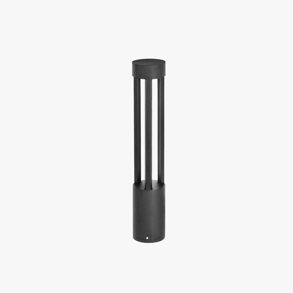 Pena Modern Cylindrical Hollow Outdoor Path Light, Black