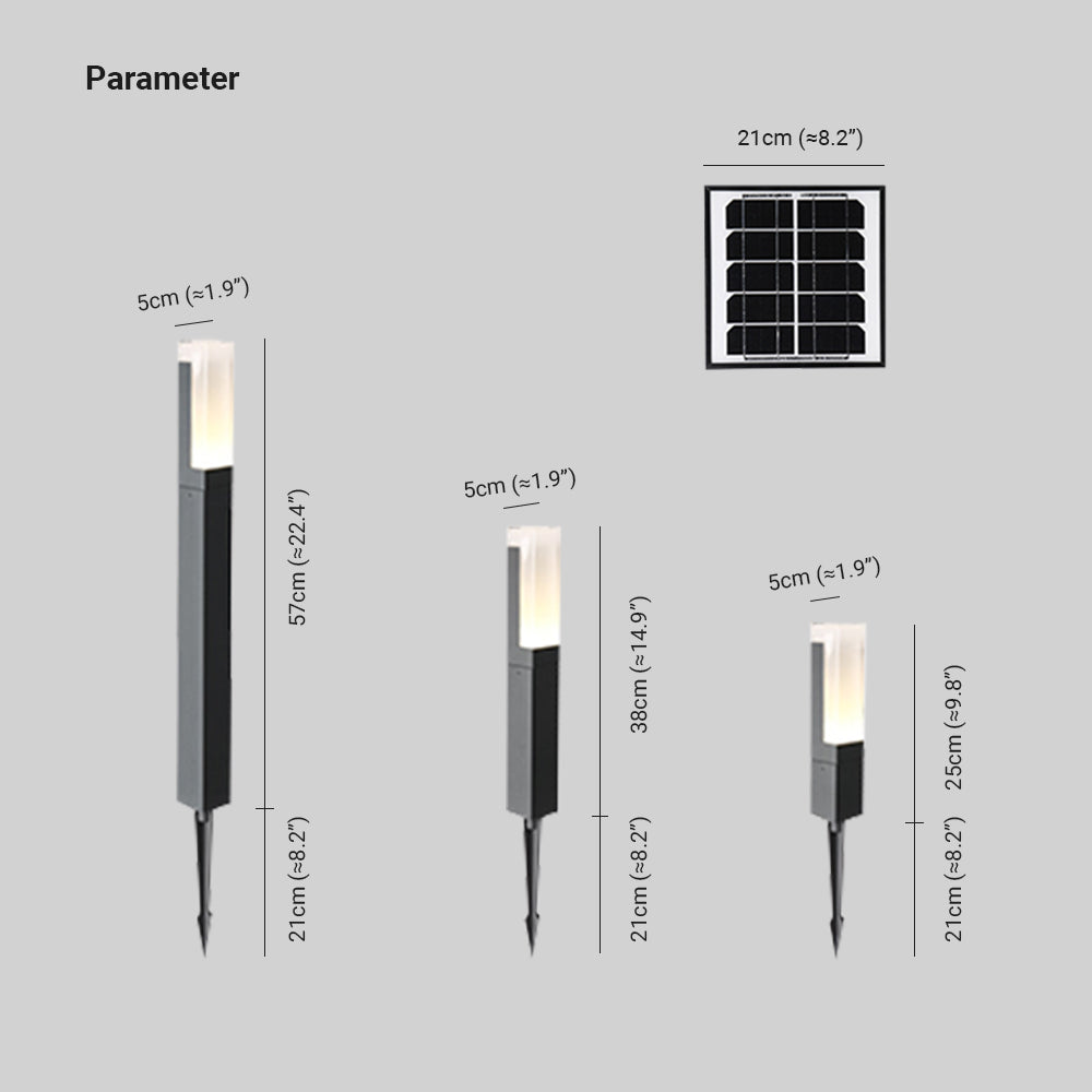 Pena Modern Metal Solar Outdoor Path Light, Black