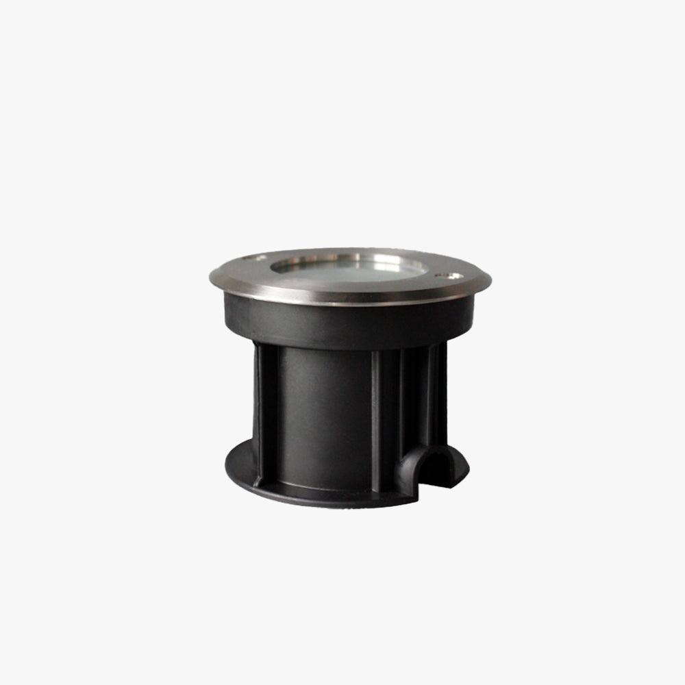 Pena Modern Metal Cylindrical Recessed Outdoor Step/Deck Light, Black