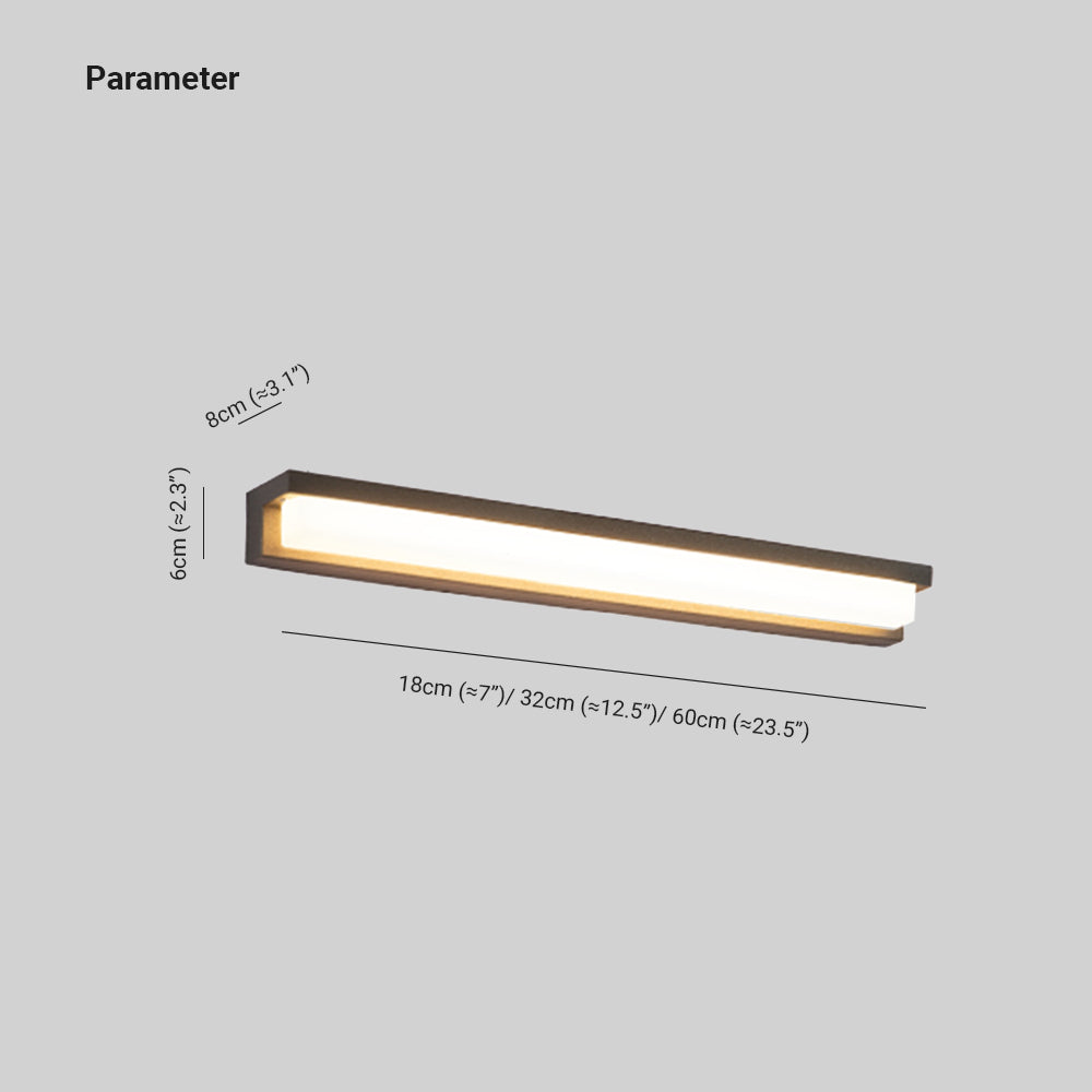 Orr Modern Rectangular Metal/Acrylic Outdoor Solar Wall Lamp, Black