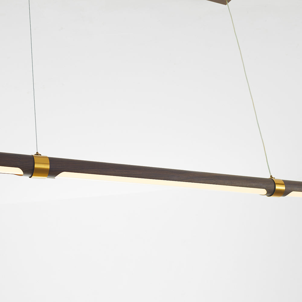 Ozawa Modern Minimalist Pendant Light, Metal Water Transfer Wood