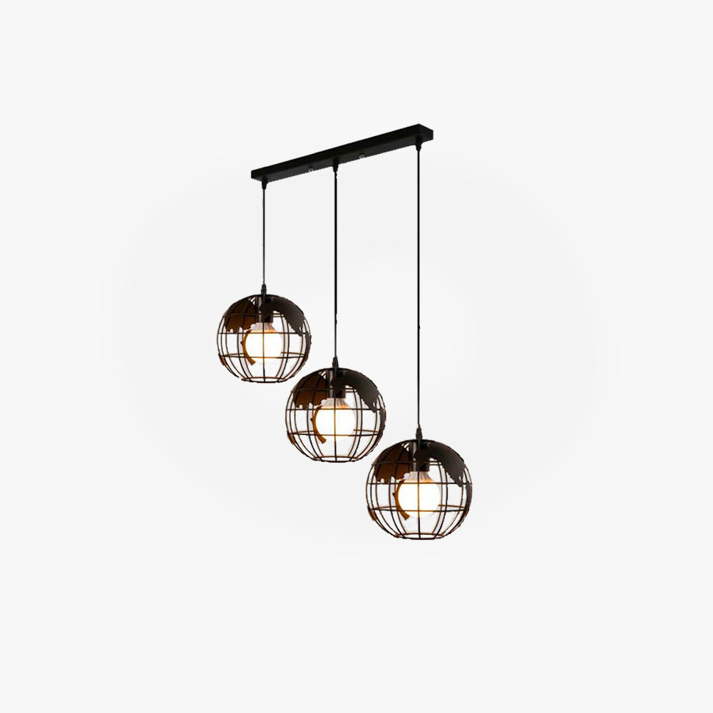 Alessio Cluster Globe Pendant Light, Black & White