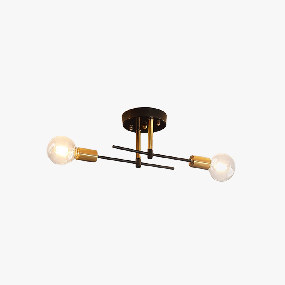 Valentina Flush Mount Ceiling Light Globe Modern, Metal/Glass, Balck, Dining Room