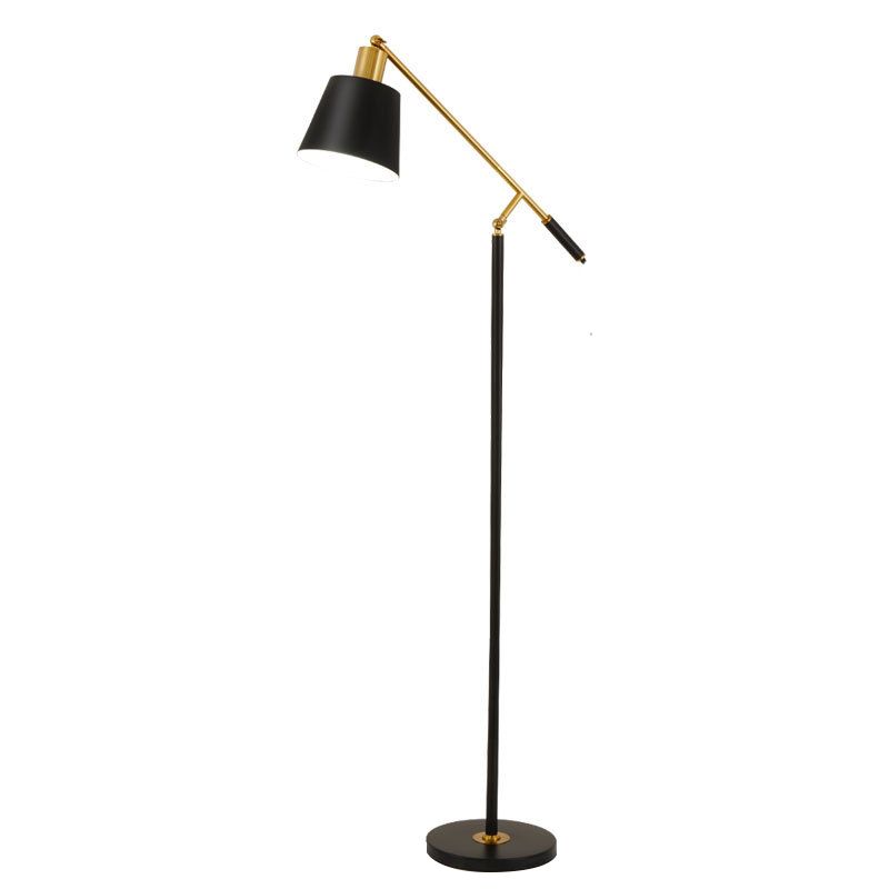 Salgado Modern Balance Arm Black Floor Lamp, Black