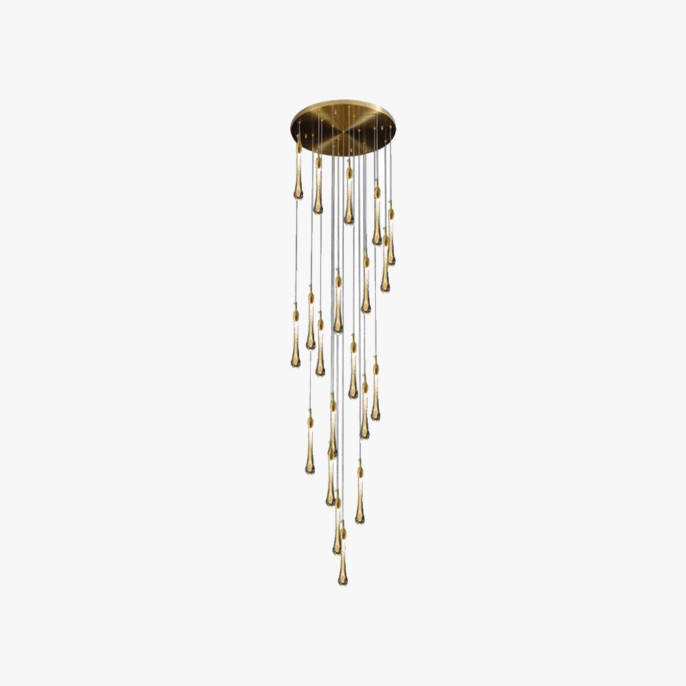 Hailie Modern Teardrop Crystal Chandelier, Gold