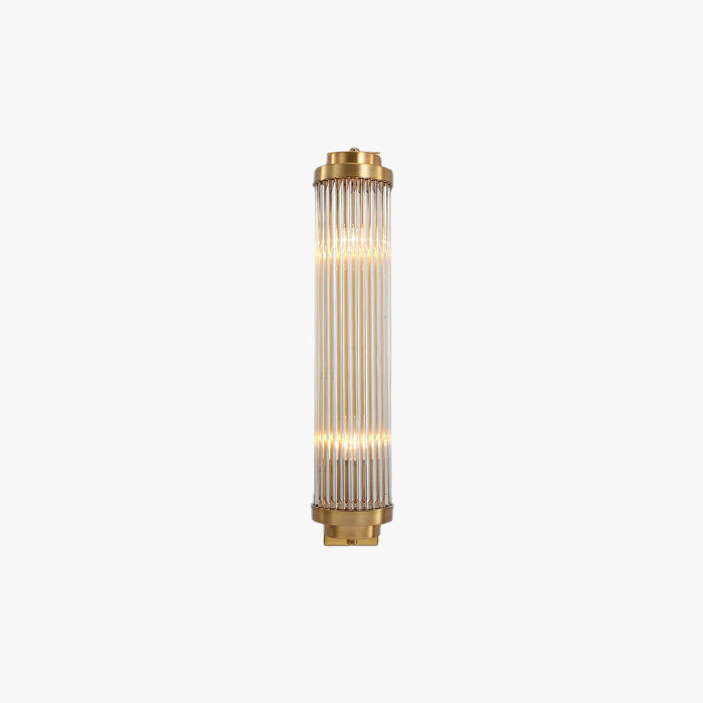 Orr Modern Cylindrical Metal/Crystal Wall Lamp, Gold