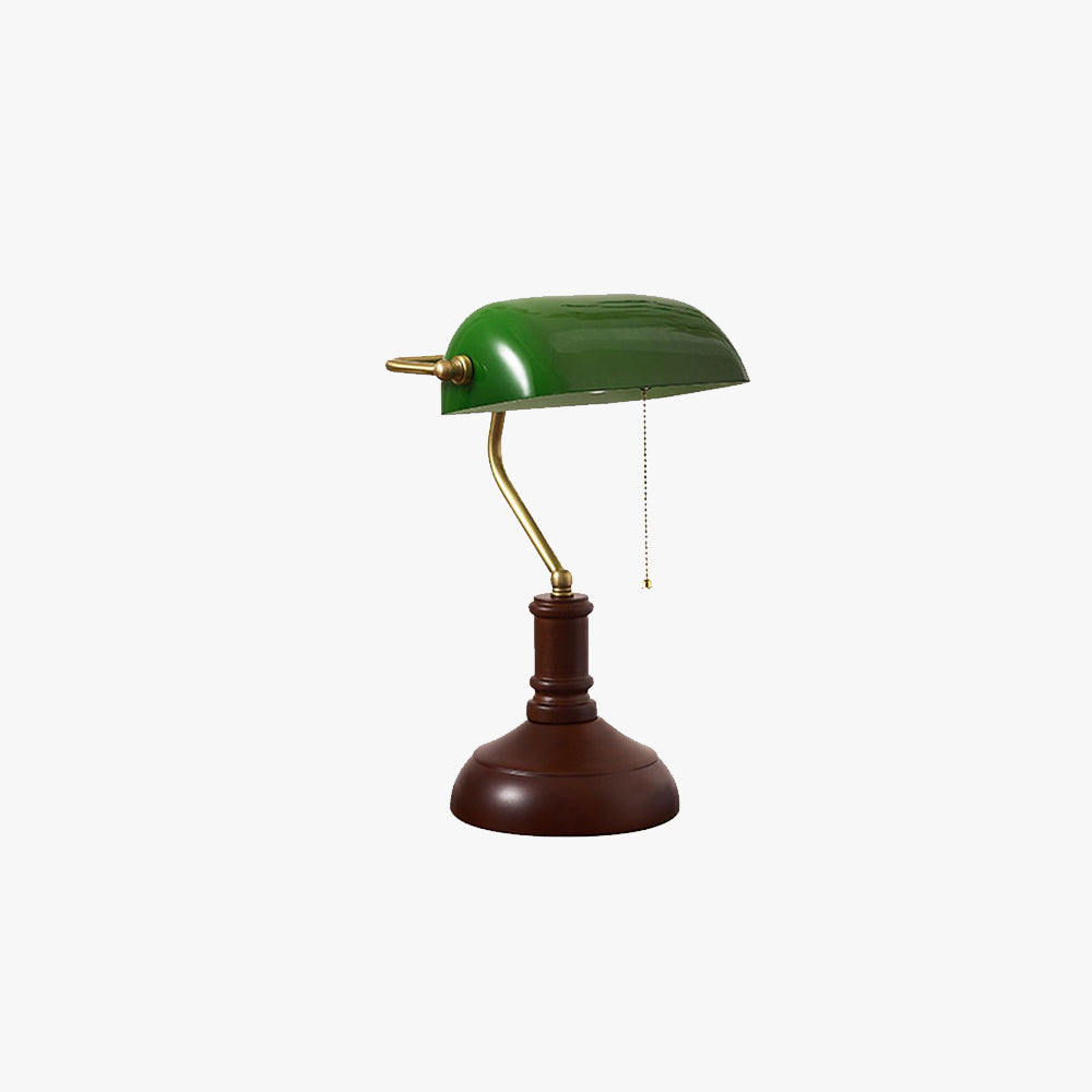 Alessio Retro Irregular Metal/Glass Table Lamp, Green