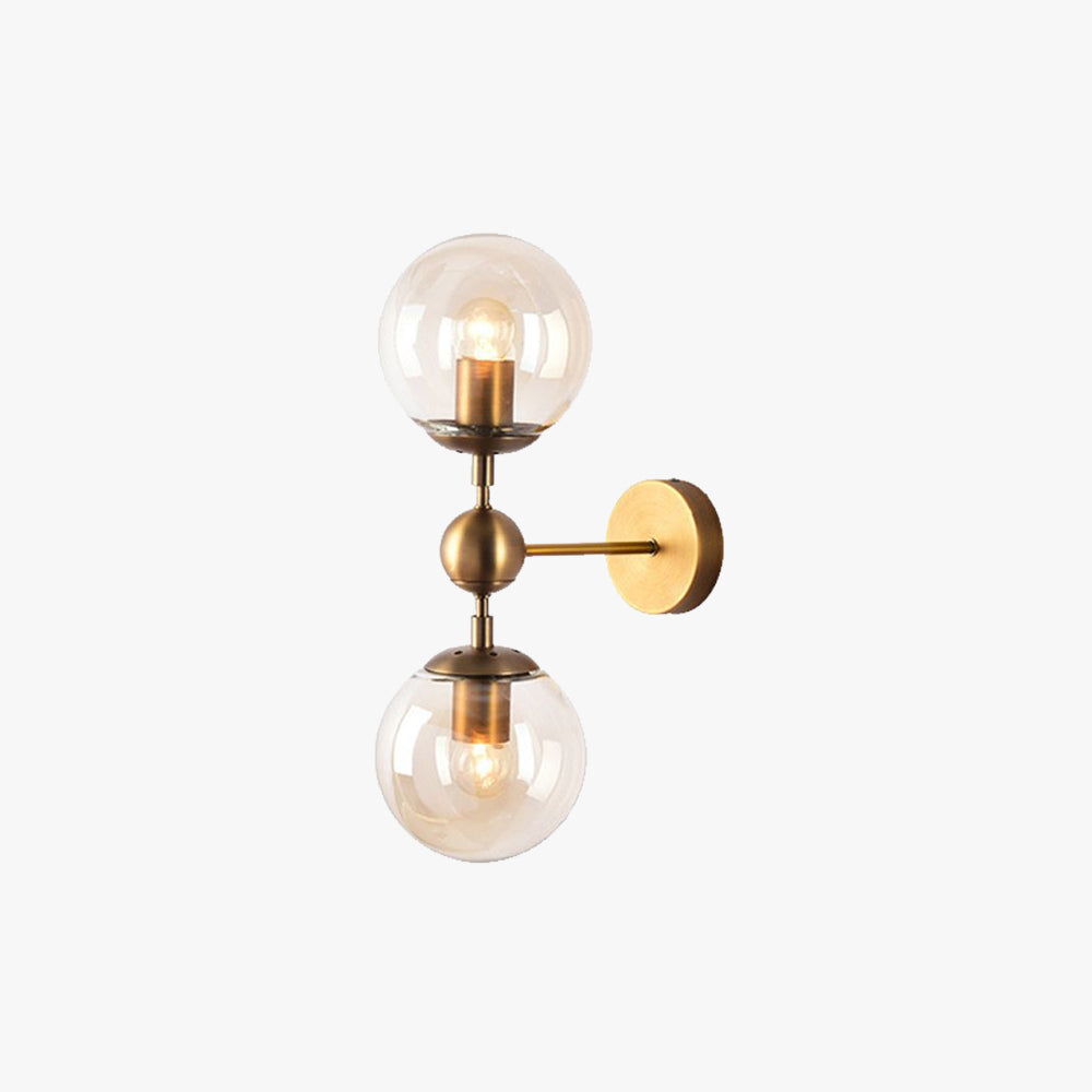 Valentina Globe Glass Vanity Wall Light, Black/Gold, Bedroom