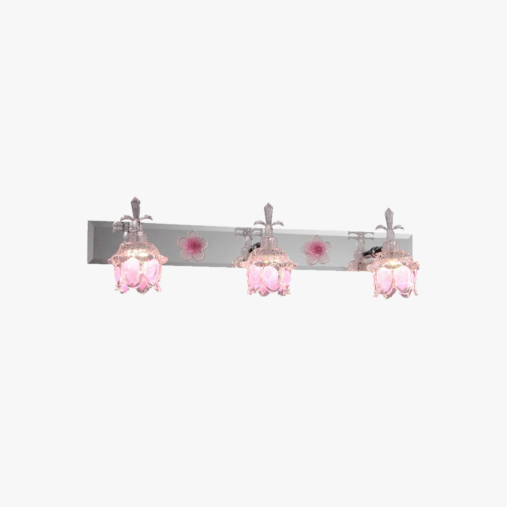 Félicie Modern Flower Vanity Wall Lamp, Pink, Bathroom