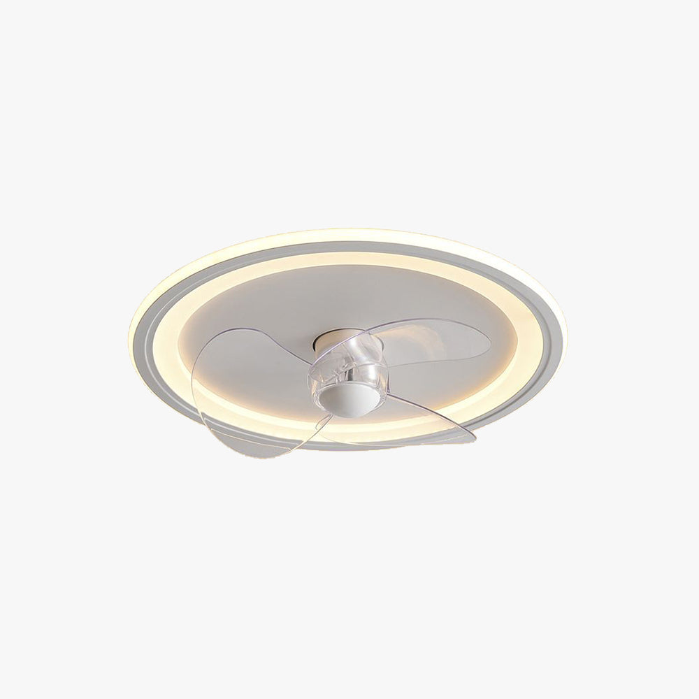 Edge Ring White Ceiling Fan with Light, DIA 15.7"/19.6"