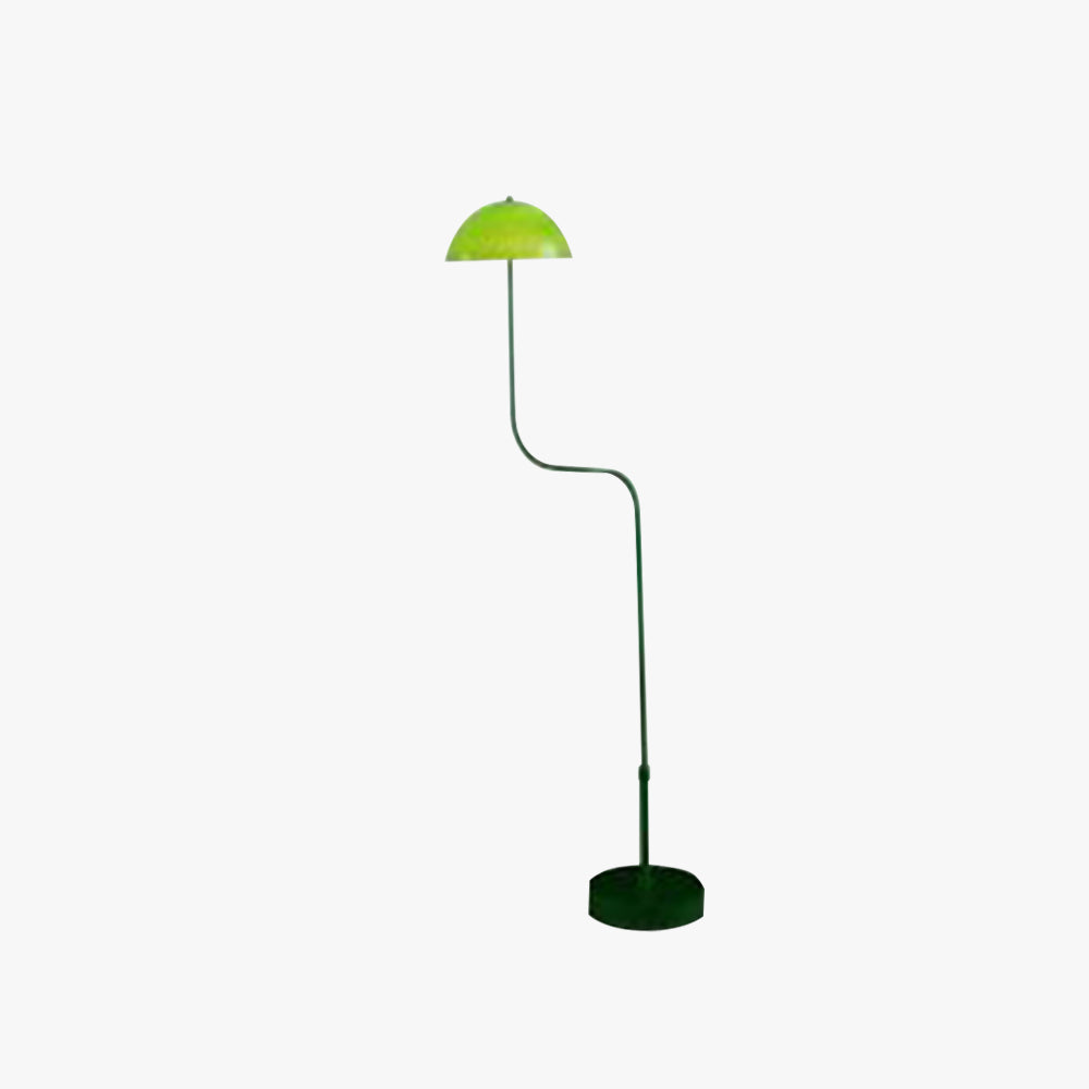 Salgado Floor Lamp Mushroom Middle Ancient, Arc Metal, Green, Dining Room