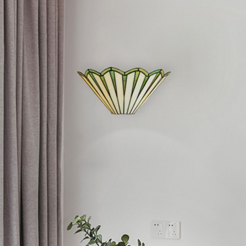 Alessio Decorative Shuttlecock Glass Wall Lamp, Green