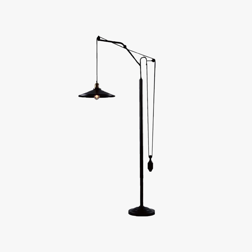 Alessio Modern Flared Shade Metal Floor Lamp, Black