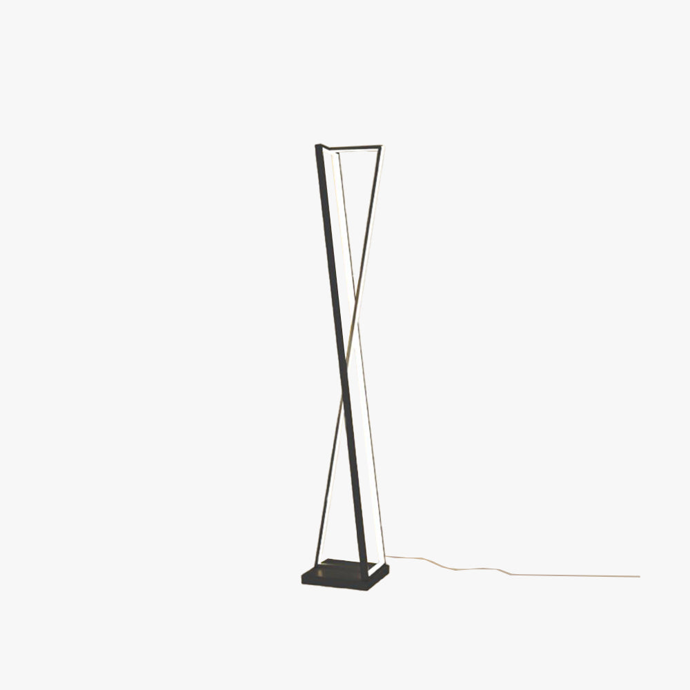 Edge Linear Triangle Floor Lamp, Metal, Black/White