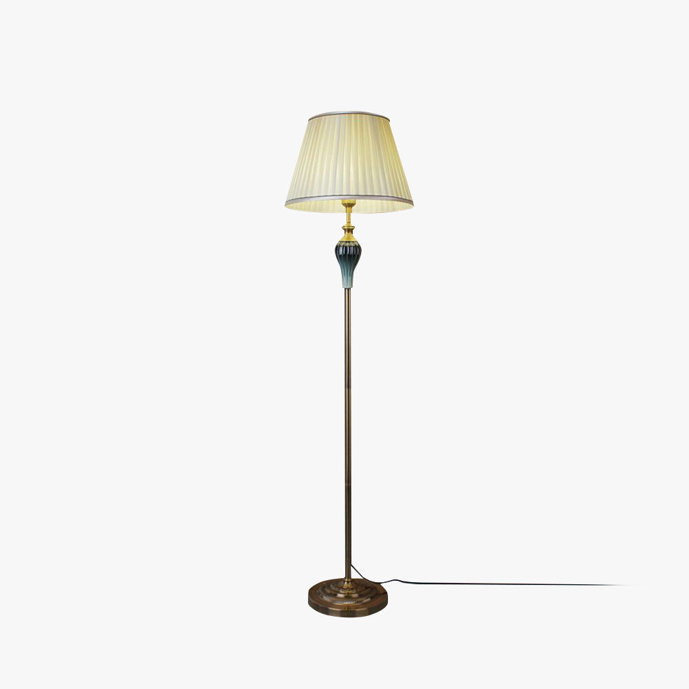 Eryn Antique Floor Lamp, Multi Colors, Metal/Fabric, Bedroom