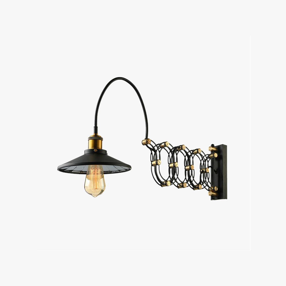 Brady Wall Lamp Arched Lamppost Extendable Arm Metal, Black, Living Room
