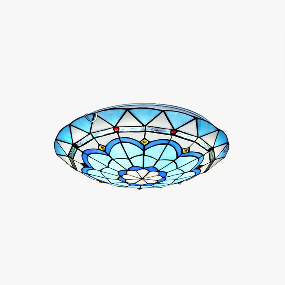 Eryn Flush Mount Glass Colorful Ceiling Light, Bedroom