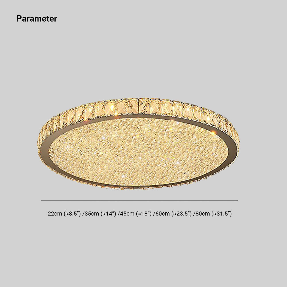 Kristy Luxury Stacked Crystal Glitter Flush Mount Ceiling Light