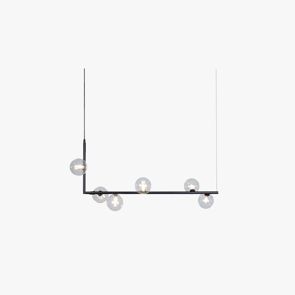 Valentina Minimalist Linear Pendant Light, Black & Gold, 6/8 Heads