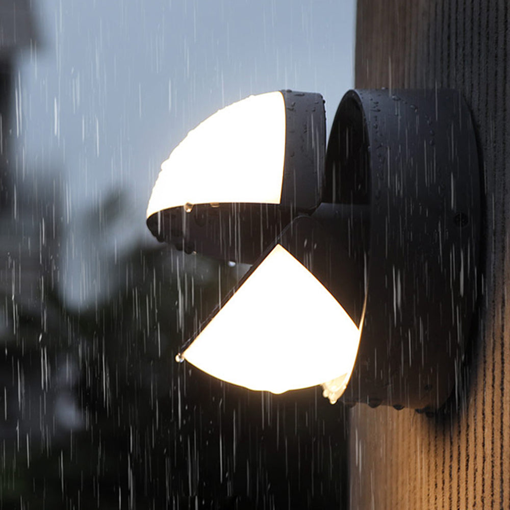 Orr Modern Geometry Rotatable Metal/Acrylic Outdoor Waterproof Wall Lamp, Black