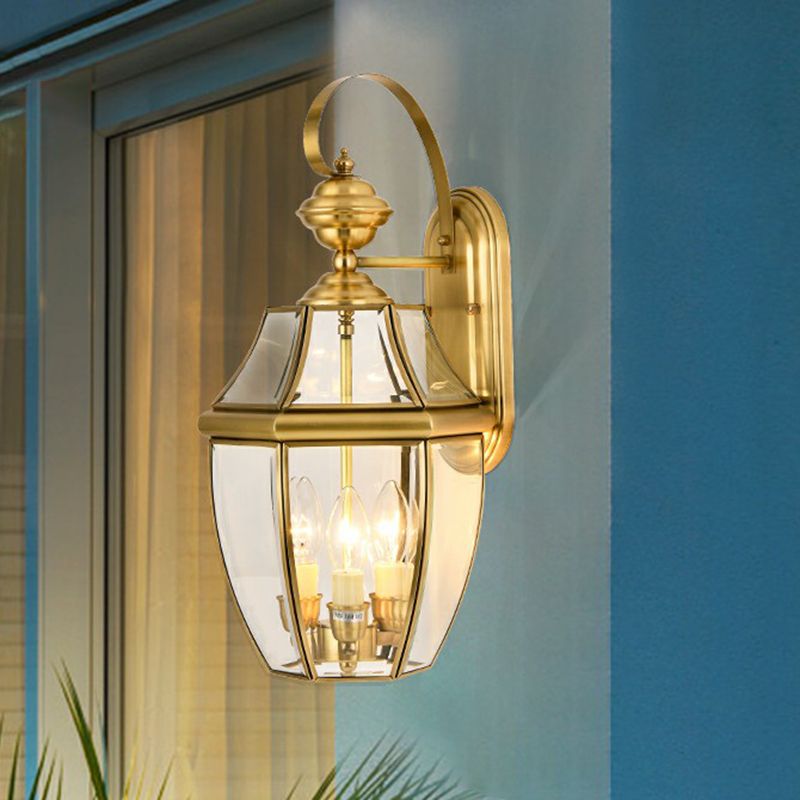 Alessio Vintage Lantern Metal Outdoor Wall Lamp, Gold