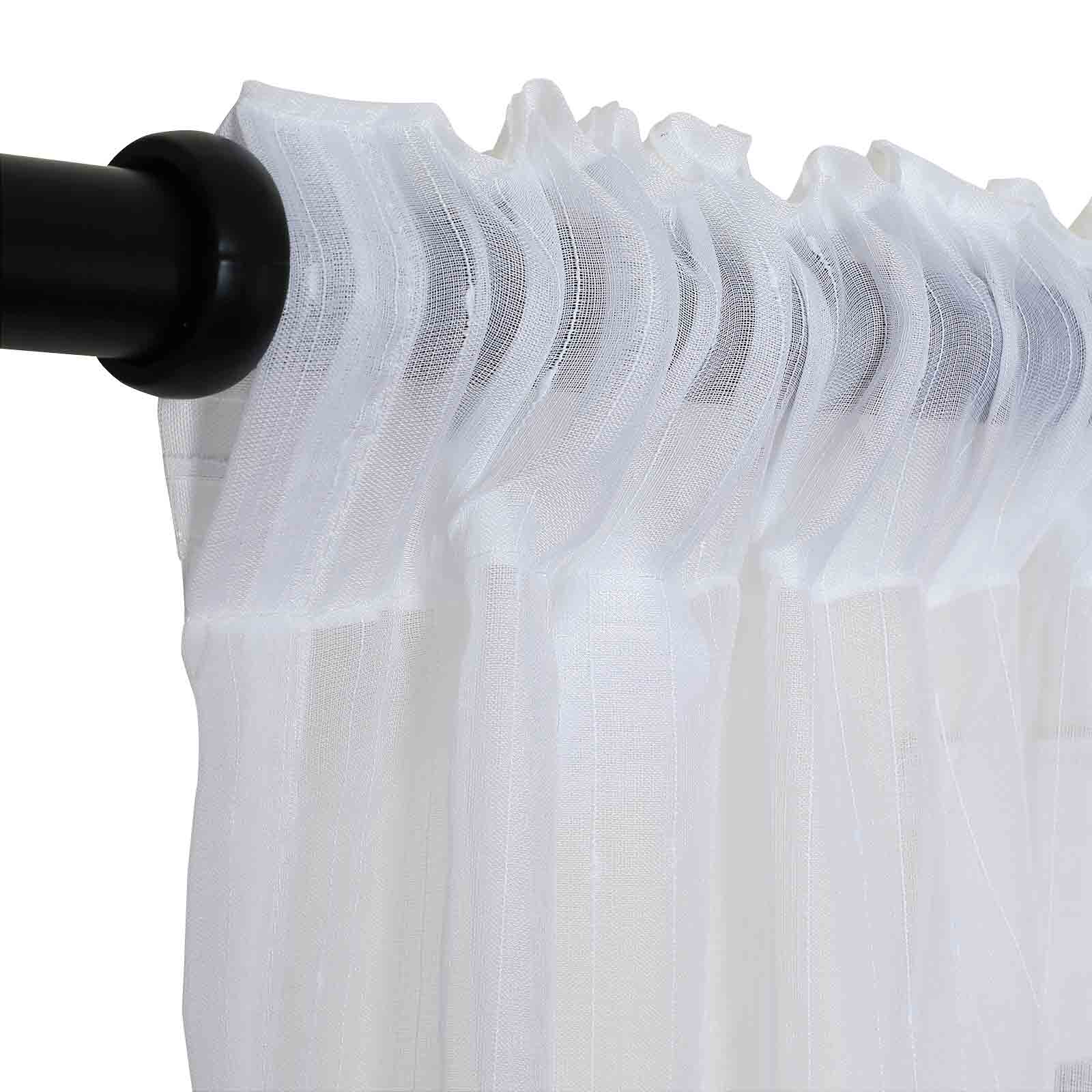 VelTouch Embossed White Semi Sheer Curtain Soft Top