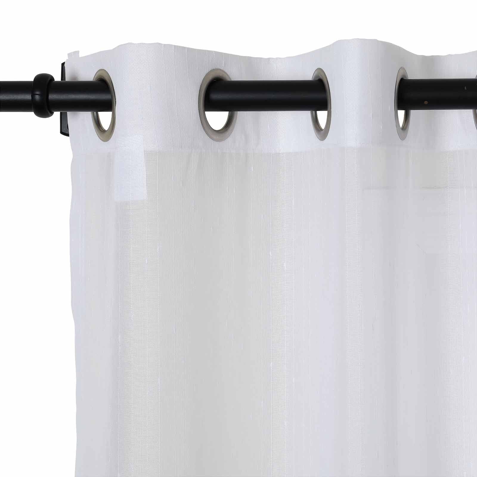 VelTouch Embossed White Semi Sheer Curtain Grommet