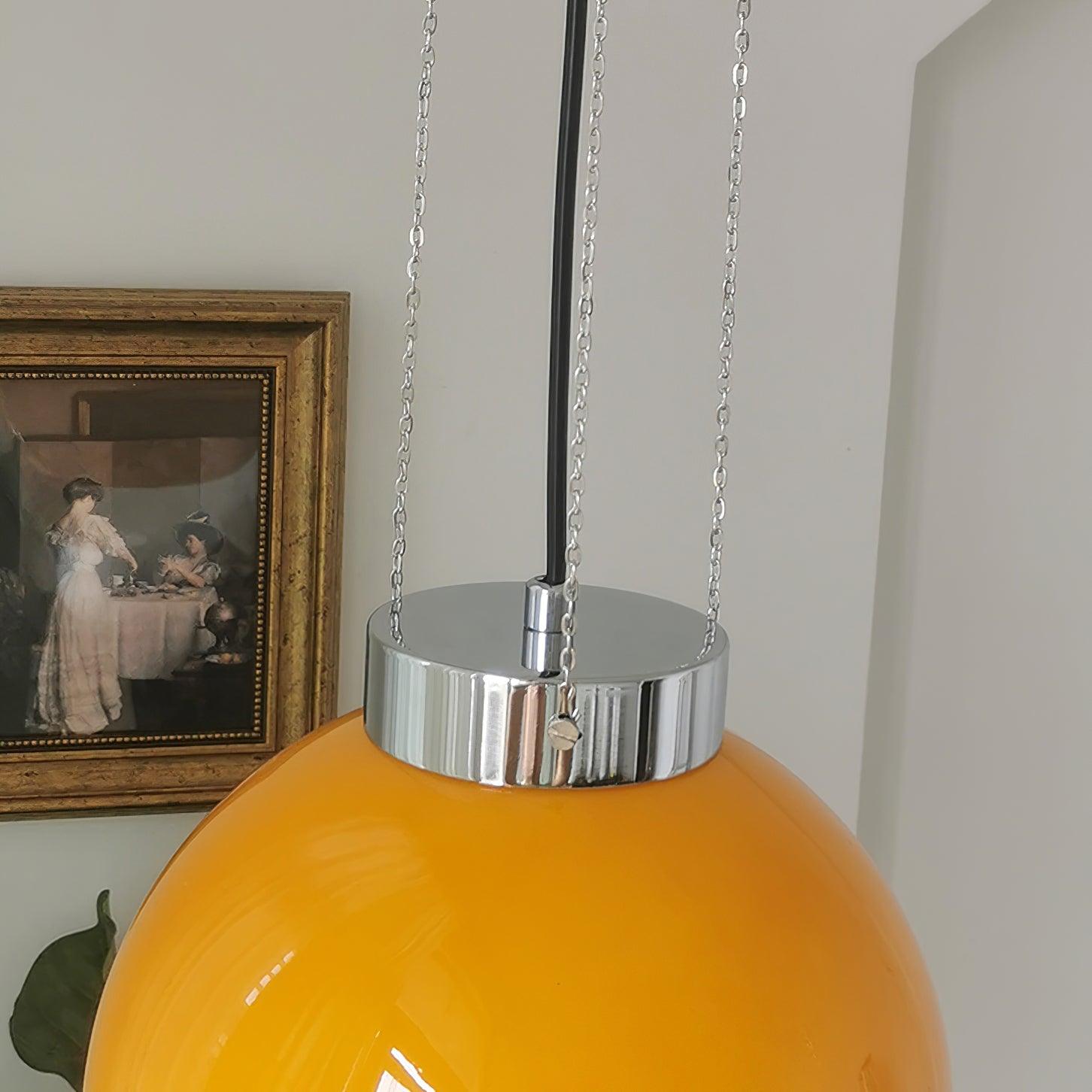 Hailie Yellow Ball Pendant Light, Metal & Glass, 9.8"