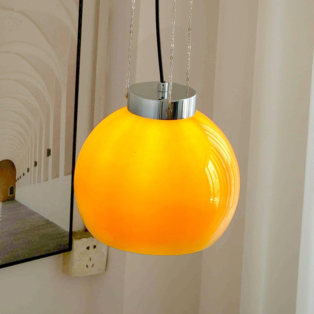 Hailie Yellow Ball Pendant Light, Metal & Glass, 9.8"