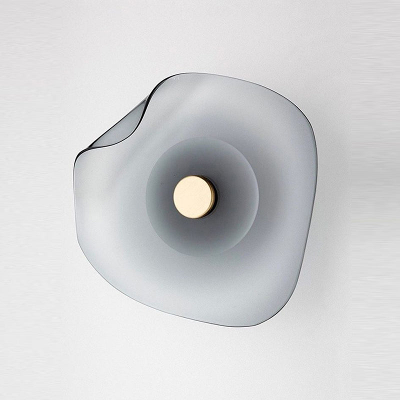 Veta Design Flower Metal/Glass Wall Lamp Grey/Blue