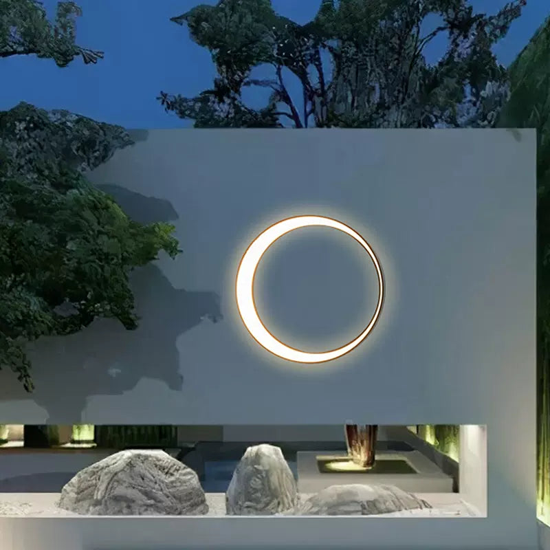 Elif Modern Ring Metal Wall Light, Art, Outdoor