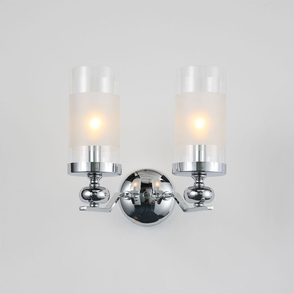 Alessio Retro Silver Metal/Glass Chandelier/Wall Lamp, Living Room