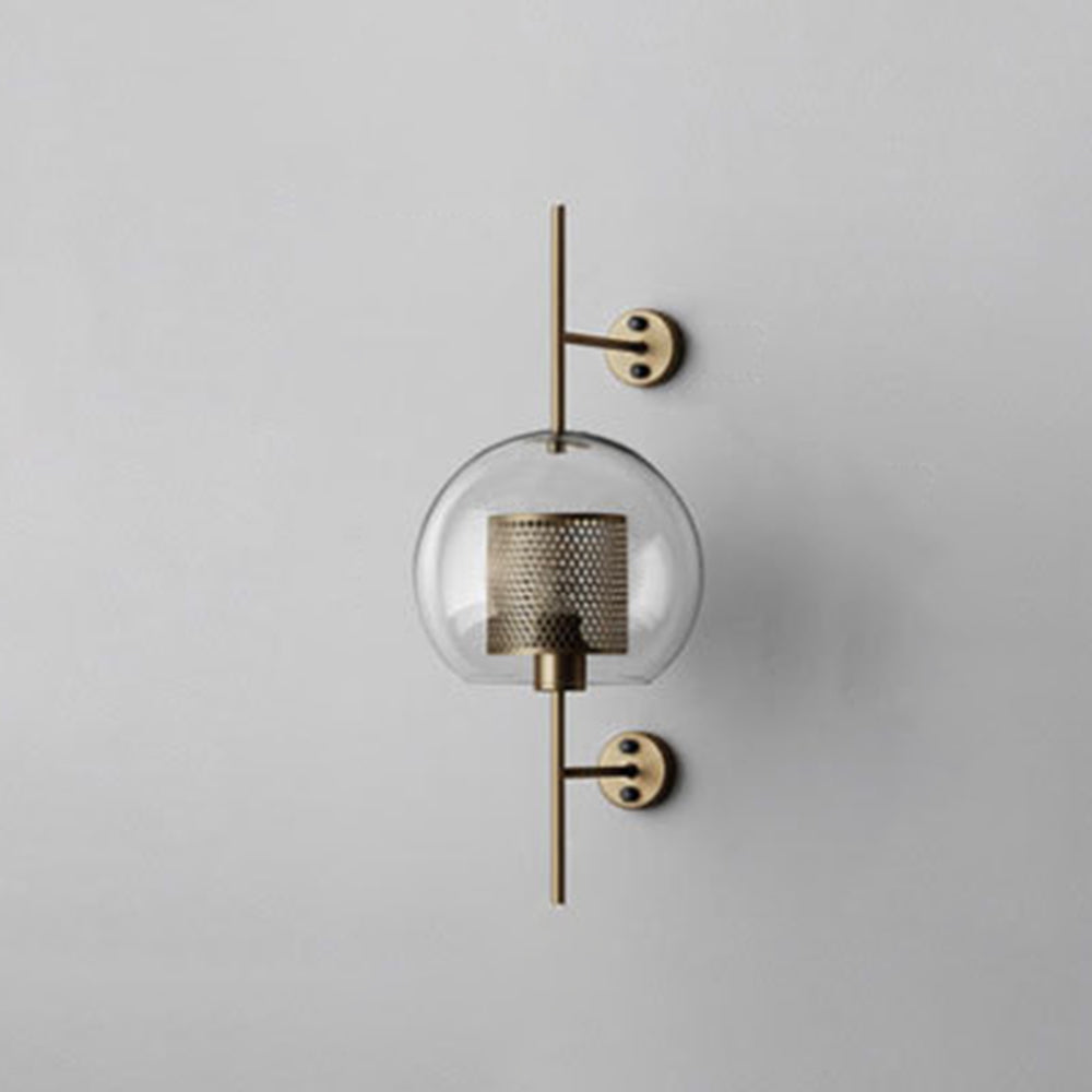 Oneal Industrial Global Wall Lamp,Metal/Glass, Silver/Gold