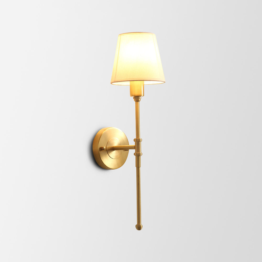 Alessio Vintage Rustic Lantern Metal/Fabric LED Wall Lamp, Gold
