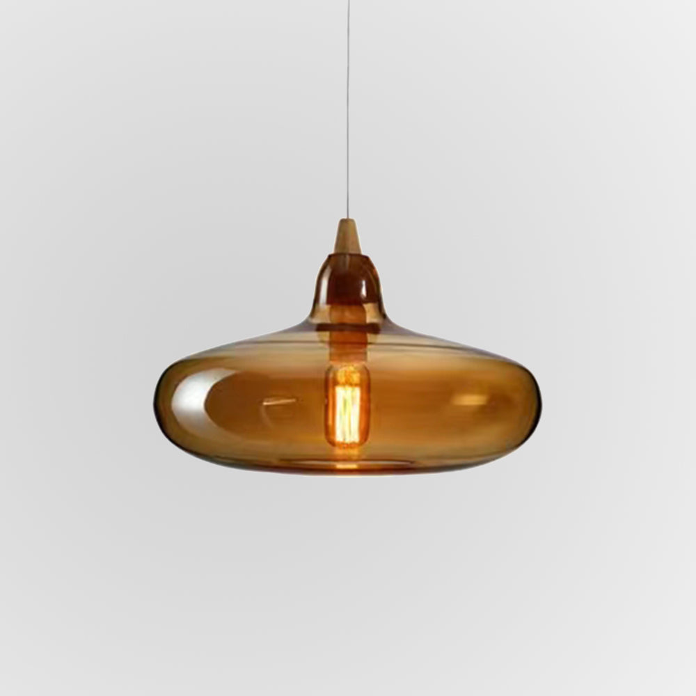 Hailie Modern Art Amber  Glass Pendant Light