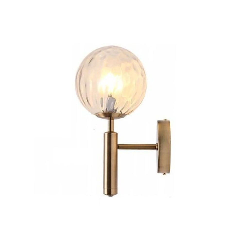 Valentina Wall Lamp Modern Globe, Metal/Glass, Black/Gold, Hallway