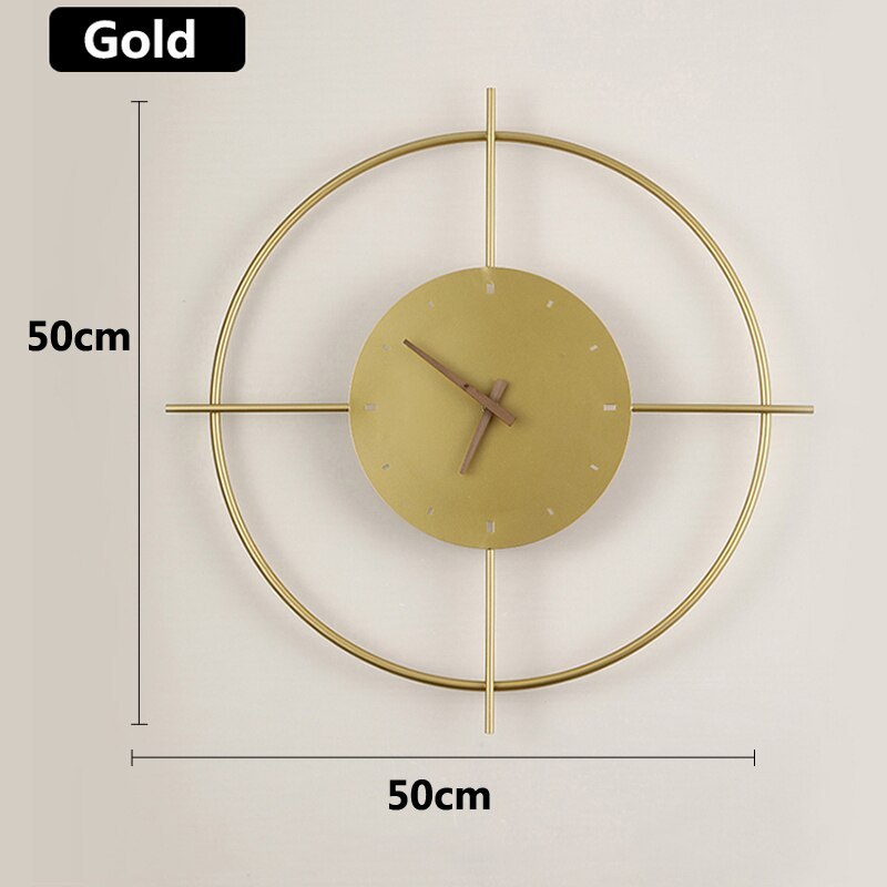 Morandi Nielsen Modern Clock Metal Wall Lamp, Gold/Black