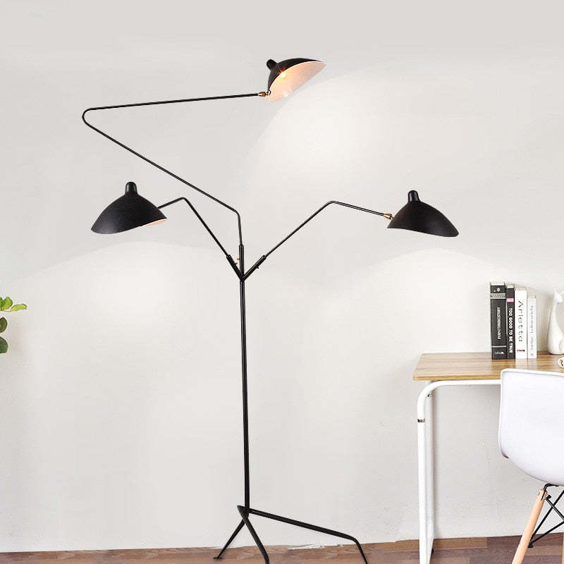 Schmitt Industrial Floor Lamp, 1/3 Heads