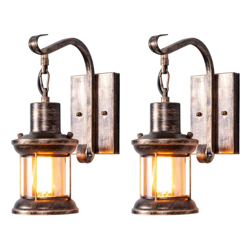 Industrial Style Indoor Retro Wall Lamp Glass  Lampshade Farmhouse Bedroom Living Room Coffee Shop