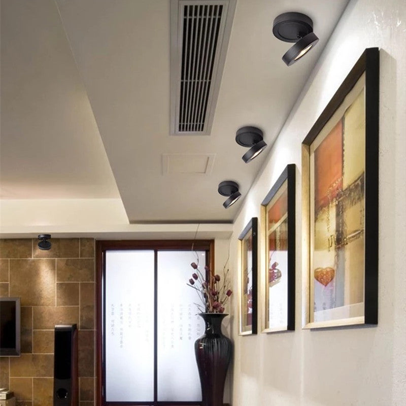 Modern Ceiling lighting Round, Novak Flush Mount, White/Black, Kitchen