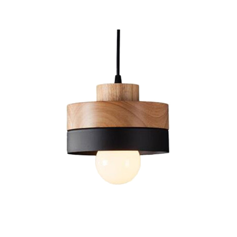 Morandi Minimalist Black & White Wood Geometric Pendant Light