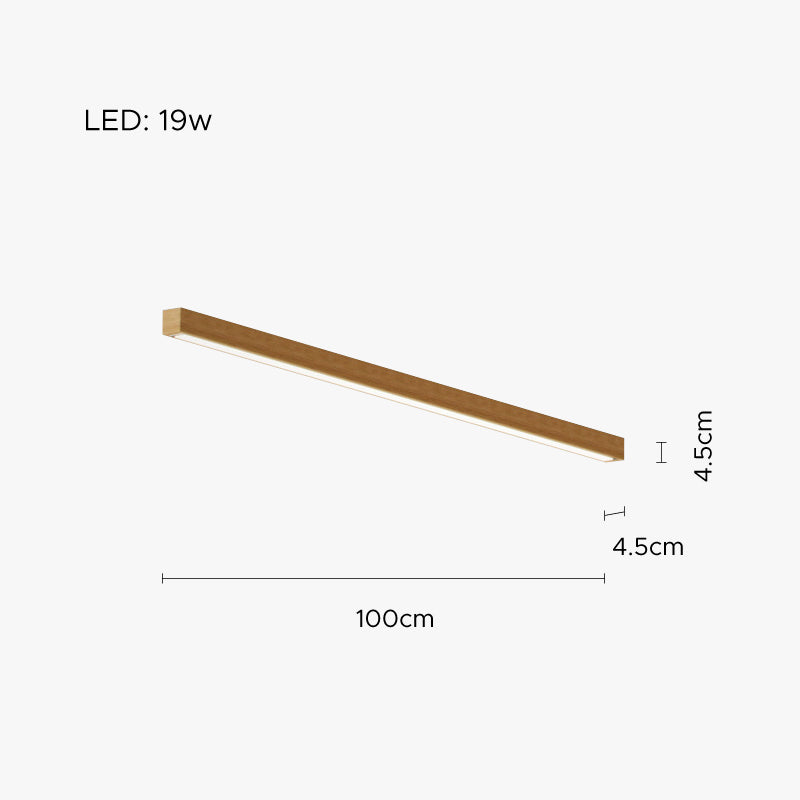 Edge Linear Ceiling Light, Wood, 23.6"/39.4"