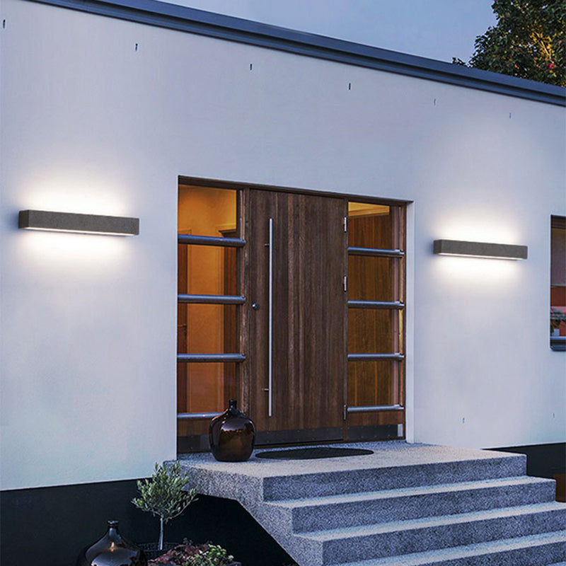 Edge LED Outdoor Wall Lamp, Black & White, 9.5"/15"