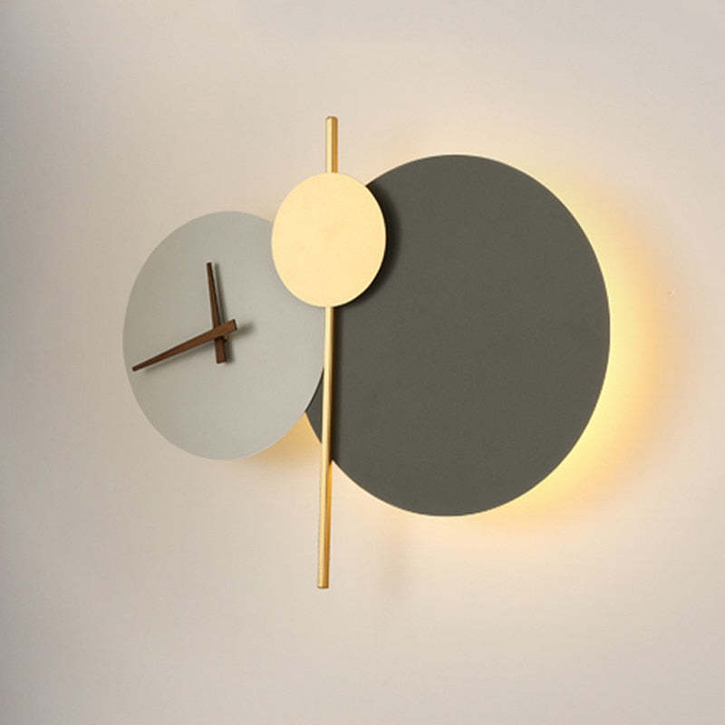 Nielsen Modern Clock Metal Painted Wall Light LED Light Bedroom