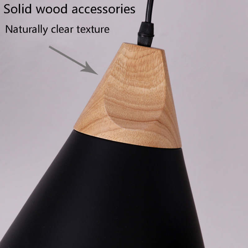 Morandi Multi-Shaped Wood And Metal Pendant Light, 6 Colors