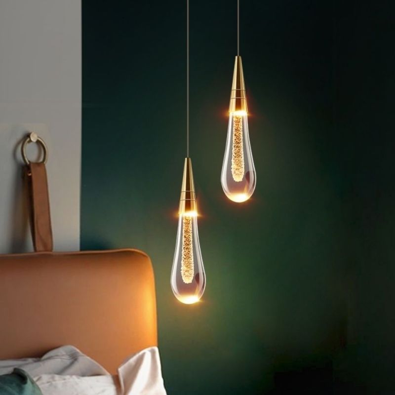 Kristy Pendant Light Crystal & Glass Droplet, Gold