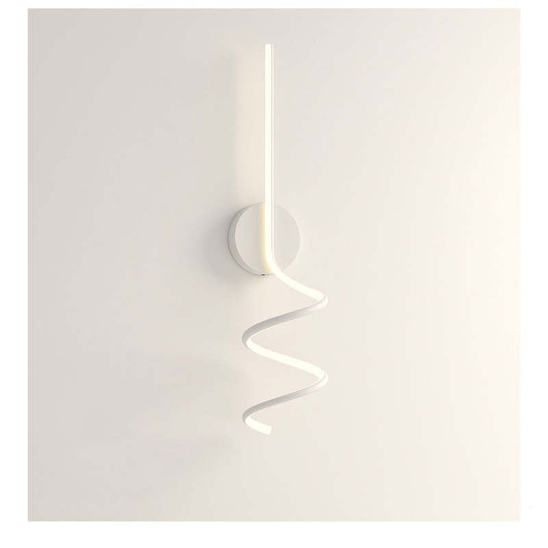 Louise Modern LED Art Interior Wall Light Spiral, Black & White