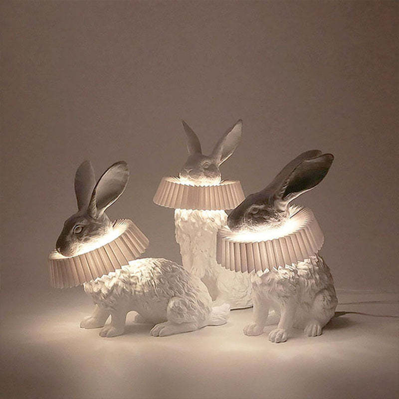 Alice Decorative Modern Rabbit Table Lamp White Resin Bedroom